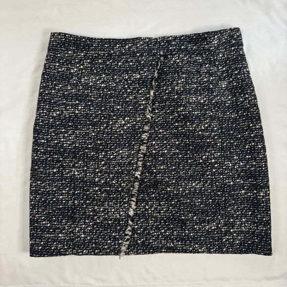 J. Crew Faux-Wrap Pencil Skirt Metallic Tweed Size 6 Wool Blend Preppy Career - Picture 1 of 8